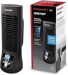 Honeywell Ventilateur QuietSet Fonction Oscillation, Individuel, Mini Colonne de Ventilation, Silencieux 1 Unité