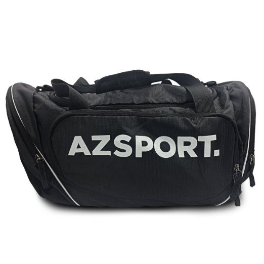 AZSPORT Sports Gym Bag for Men and Women, Lightweight Duffel Bag, Black
