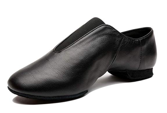 Mrsdressshop Unisex Leather Upper Jazz Ballets Shoe Slip-on for Adults,Women,Men Gymnastics,Dancing,Ballroom