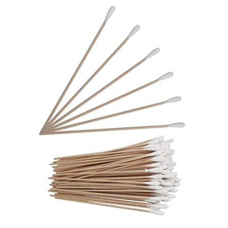Shintop 200pcs Cotton Swabs, Long Wood Handle Cotton Tip Buds for Makeup, Cleaning, Polishing Jewelry, Arts and Crafts