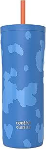 Contigo x Ally Love Steel Insulated Tumbler w/Straw, Autoclose Technology, Easy Clean Lid & Straw, Leak-proof Drinking, Keeps Drinks Cold for 20 hours, BPA Free, 24oz., Streeterville 2.0, Stellar Jay