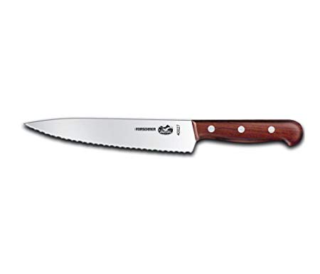 Victorinox Swiss Army Cutlery Rosewood Serrated Chef's Knife, 7.5-Inch