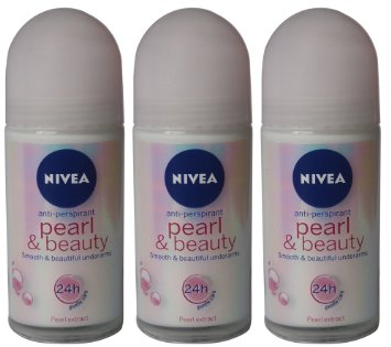 Nivea Pearl & Beauty Roll-on Anti-perspirant Deodorant 50 Ml (1.7 Fluid Ounce). (Pack of 3)