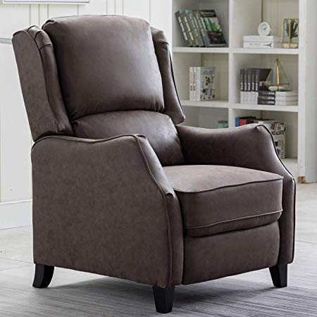 ANJ Recliner Chair Push Back Recliners with Thickness Backrest and Cushion, Smoky Grey