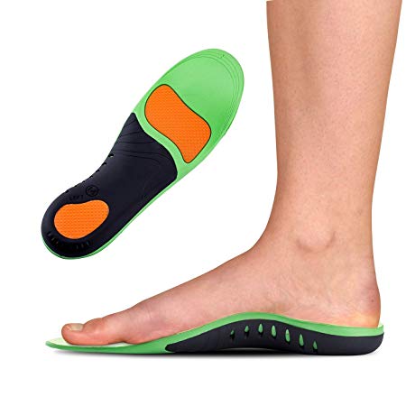 Orthotic Inserts with Arch Support - Best Shock Absorption & Cushioning Insoles for Plantar Fasciitis, Running, Flat Feet, Heel Spurs & Foot Pain (M Women 9-11 / Men 8.5-10)