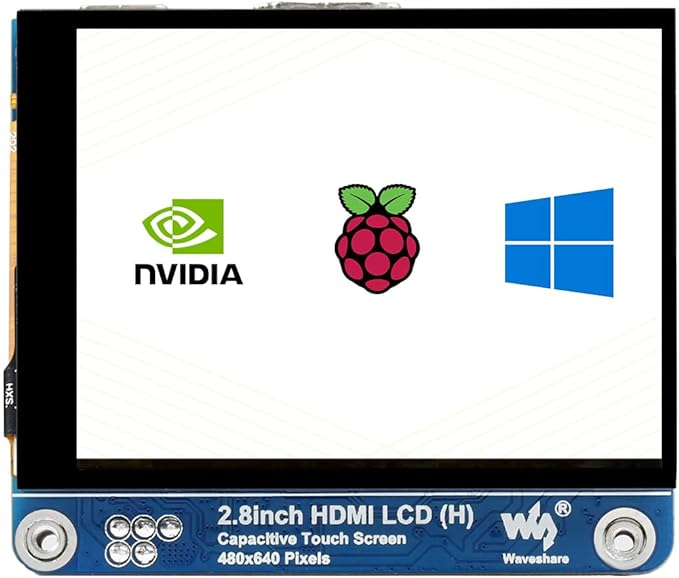 2.8inch HDMI IPS LCD 480×640 Capacitive Touch Display, USB-C or I2C Touch Port Adjustable Brightness, Fully Laminated Screen, Support All Raspberry Pi, Jetson Nano, PC Windows 11 / 10 / 8.1 / 8 / 7