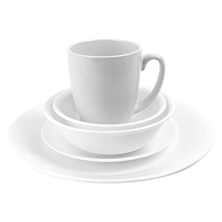 Corelle Livingware Piece Dinnerware Set, Winter Frost White, Service for 4, (20 Piece)