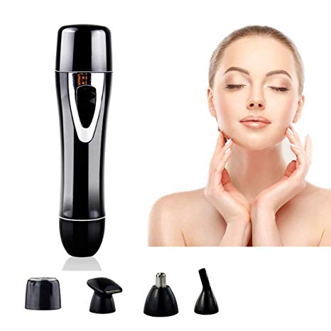 ETTG Electronic Trimmer 4-in-1,MAXLY Rechargeable Waterproof Wet and Dry Cordless Nose Ear Hair -Black (Package Color:Red)(Please Be Careful if You Mind)