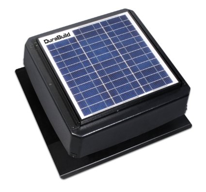 Durabuild 527S-DUB-106-BLK Roof Mount Solar Powered Attic Fan, 20-watt