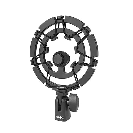 Kreo Shield Metal Alloy Shock mount, reduces vibration noise for clear sound, remove all types of vibrations and shocks, mic holder for microphones with 5/8" screw