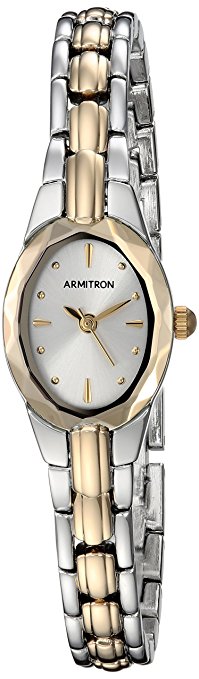 Armitron Women's Oval Facetted Crystal Two-Tone Bracelet Watch