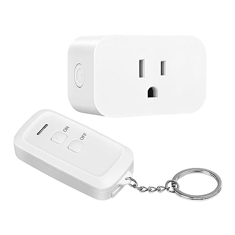 DEWENWILS Indoor Remote Control Outlet, Wireless Remote Light Switch, No Interference Remote Outlet Switch, No Wiring, 15A/1875W, 100ft RF Range, Compact Design, Programmable