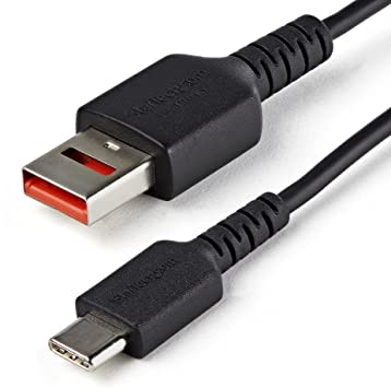 StarTech.com 3ft (1m) Secure Charging Cable USB-A to USB-C Data Blocker Charge-Only Cable No-Data Power-Only Charger Cable for Phone/Tablet Data Blocking USB Protector Adapter Cable (USBSCHAC1M)