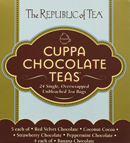 The Republic Of Tea Cuppa Chocolate Tea Assortment, 24 Tea Bags, Low Calorie Chocolate Dessert Tea