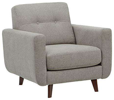 Rivet Sloane Mid-Century Tufted Modern Accent Chair, Pebble