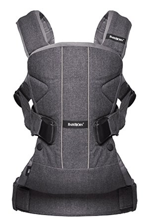 BabyBjorn Baby Carrier One-Denim Gray/Dark Gray, Cotton Mix