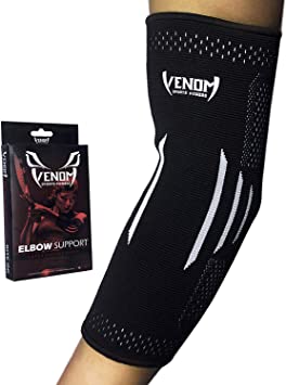 Venom Elbow Brace Compression Sleeve- Elastic Support, Tendonitis Pain, Tennis Elbow, Golfer's Elbow, Arthritis, Bursitis, Basketball, Baseball, Football, Golf, Lifting, Sports, Men, Women-(Orange-XL)