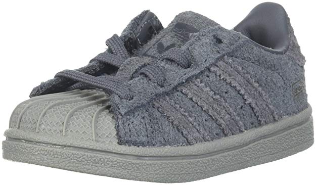 adidas Originals Boys' Superstar I Sneaker, Grey Five/Utility Black/Metallic Gold, 6 Medium US Toddler