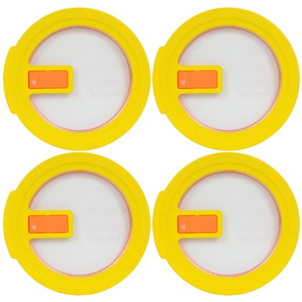 Pyrex 7201-NLC Round Yellow 4 Cup Vented No-Leak Lid for 7201 Bowl (4-Pack)