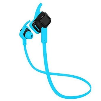 Jabees Beating Bluetooth V4.1 Wireless Sweatproof Sports Stereo Headphones Running Jogging Workout Exercise Gym In-ear Earbuds with Mic for iPhone 6 Plus Apple Watch Android (Blue)