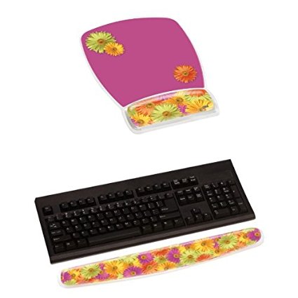 3M Mouse Pad with Gel Wrist Rest   Keyboard Gel Wrist Rest, Daisy Design