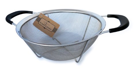 Culina Mesh Strainer Basket w Handles - 9 dia Stainless Steel