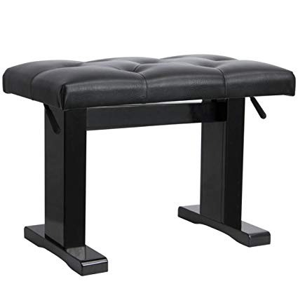 On-Stage KB9503B Height Adjustable Piano Bench, Black Gloss