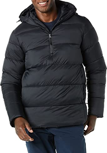 Amazon Essentials Mens Lightweight Water-Resistant Hooded Puffer Anorak Jacket