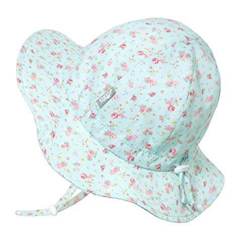 JAN & JUL Baby Sun-Hat, 50  UPF Cotton, Adjustable Chin-Strap, Wide Brim, Toddler Girls, Kids