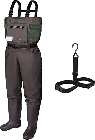 RUNCL Chest Waders with Boots, Fishing Waders for Men & Women, Waist-High Waders - Updated 400D Nylon Outer, Seamless Breathable Waterproof Tech - Bootfoot Waders for Fishing Fly Fishing Hunting