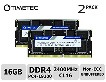 Timetec Hynix IC 32GB Kit (2x16GB) DDR4 2400MHz PC4-19200 Unbuffered Non-ECC 1.2V CL17 2Rx8 Dual Rank 260 Pin SODIMM Laptop Notebook Computer Memory RAM Module Upgrade (32GB Kit(2x16GB))