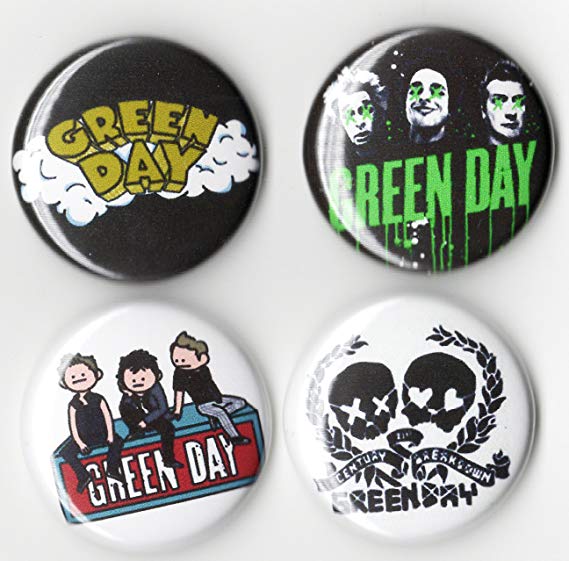Green Day Button Pack - 1 INCH Buttons - PIN Back Band Concert GIG WEAR