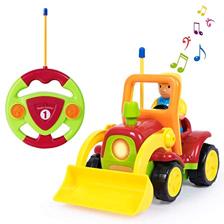 SGILE Race Car Tractor Remote Control Police Car Toy for Toddlers and Kids (Red)