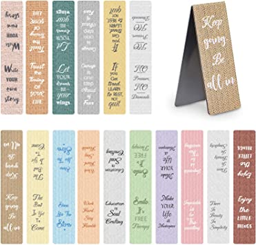 48 Pieces Inspirational Magnetic Bookmarks 16 Designs Motivational Magnetic Page Markers Magnet Book Markers Clips with Inspirational Messages for Home Office Students Teachers School Supplies