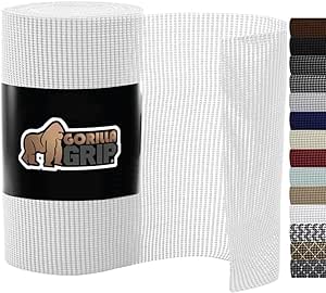 Gorilla Grip Drawer Shelf and Cabinet Liner, Thick Strong Grip, Non-Adhesive Liners Protect Kitchen Cabinets and Cupboard, Bathroom Drawers, Easy Install, Breathable Mat, 24" x30', Snow White