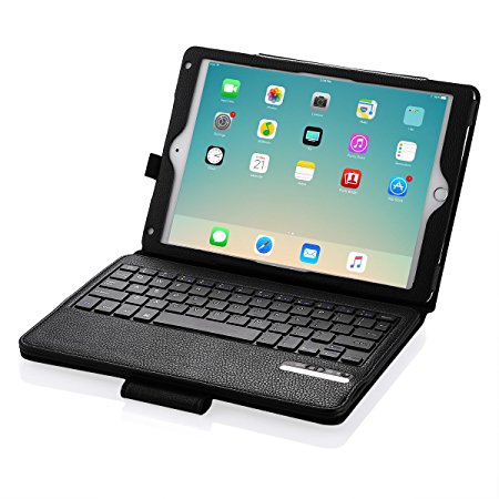 iPad Keyboard Case, Poweradd Bluetooth iPad Keyboard Folio Smart Case with Auto Sleep / Wake, Removable Wireless Keyboard for Apple iPad Air 1 / Air 2 / iPad Pro 9.7 Inch & iPad 9.7” 2017, iPad 5/6