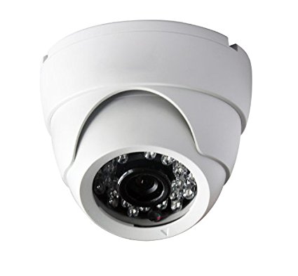 iPower Security SCCAME0040 Indoor 850TVL Dome Security Camera 3.6mm 24 IR LED (White)