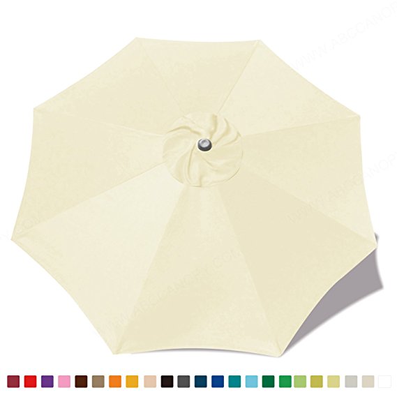 MASTERCANOPY 9ft Market Round Umbrella Replacement Canopy 8 Ribs(Canopy Only) (Ivory)