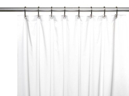 Carnation Home Fashions 3-Gauge Vinyl Shower Curtain Liner with Weighted Magnets and Metal Grommets,(72in x 72in) White