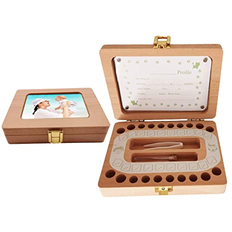 Tooth Keepsake Box for Kids with Photo Frame | Baby First Tooth & Curl Saver