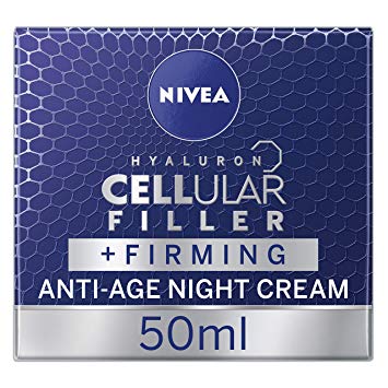 NIVEA Hyaluron Cellular Filler Anti-Age Night Cream, Anti Ageing Cream with Hyaluronic Acid and Magnolia Extract, Moisturising Wrinkle Reducer and Skin Firmer, 50 ml