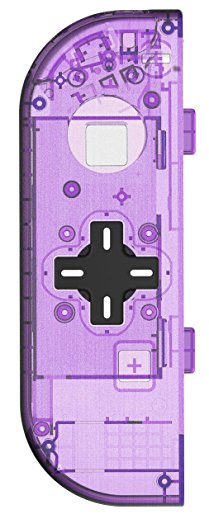 BASSTOP Translucent NS Joycon Handheld Controller Housing With D-Pad Button DIY Replacement Shell Case for Nintendo Switch Joy-Con(Left Only) Without Electronics (Left-Atomic Purple)