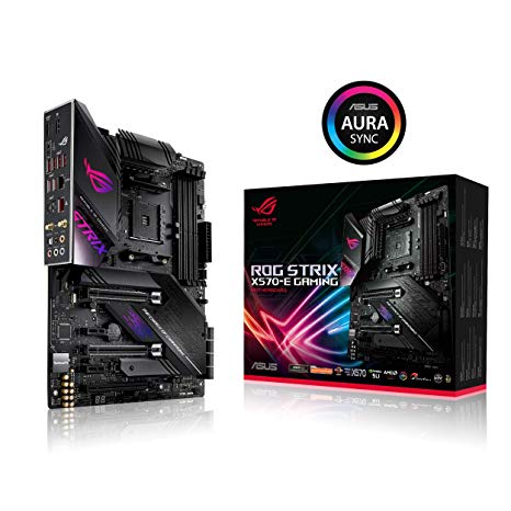 ASUS ROG Strix X570-E Gaming ATX Motherboard with PCIe 4.0, Aura Sync RGB Lighting, 2.5 Gbps and Intel Gigabit LAN, WiFi 6 (802.11Ax), Dual M.2 with Heatsinks, SATA 6GB/S and USB 3.2 Gen 2