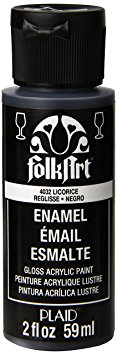 FolkArt Enamel Glass & Ceramic Paint in Assorted Colors (2 oz), 4032, Licorice