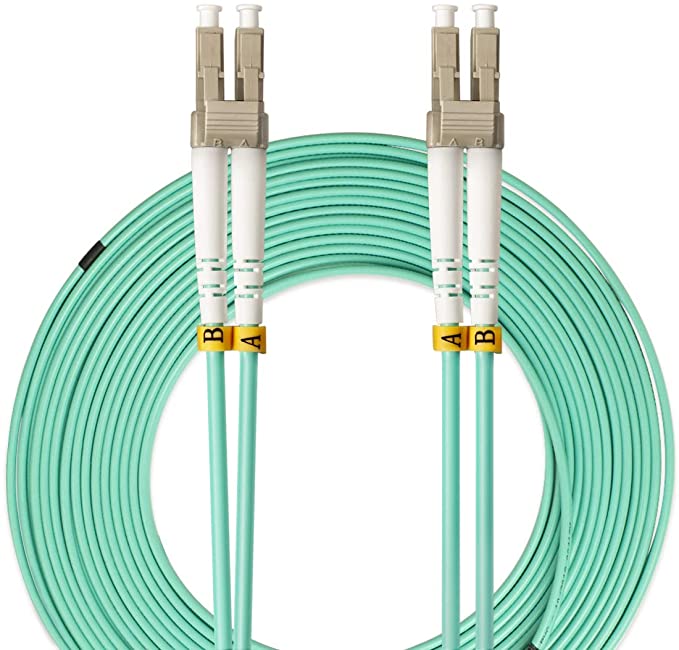 LC to LC Fiber Patch Cable, VANDESAIL 10G Gigabit Fiber Optic Cables Multimode OM3 Duplex 50/125 OFNP (15 Meter / 49.2ft, 1 Pack)
