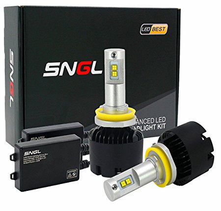 SNGL Super Bright LED Headlight Conversion Kit - Adjustable-Beam Bulbs - H11 ( H8,H9 ) - 110w 12,400Lm - 6000K Bright White - 2 Yr Warranty