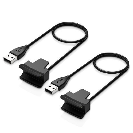 Cablor 2PCS 30cm Fitbit Alta Charger, Replacement USB Charging Cable for Fitbit Alta (Black)