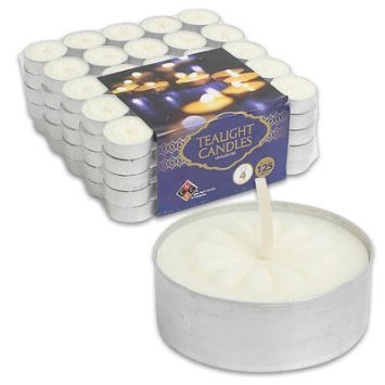 Tealight Candles White Unscented Set of 125