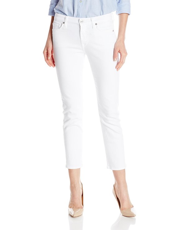 7 For All Mankind Women's Kimmie Crop Jean in Clean White