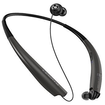 Legato Arc R72E Bluetooth Neckband Wireless Headphones with 14mm Dynamic Driver/ Auto-Retractable/ Qualcomm aptX Audio/cVc Noise Isolation/Ultra Lightweight/Sweat-Proof/Call Vibration Alert/Siri & Android Voice Command/Nanofiber Core Tech wire